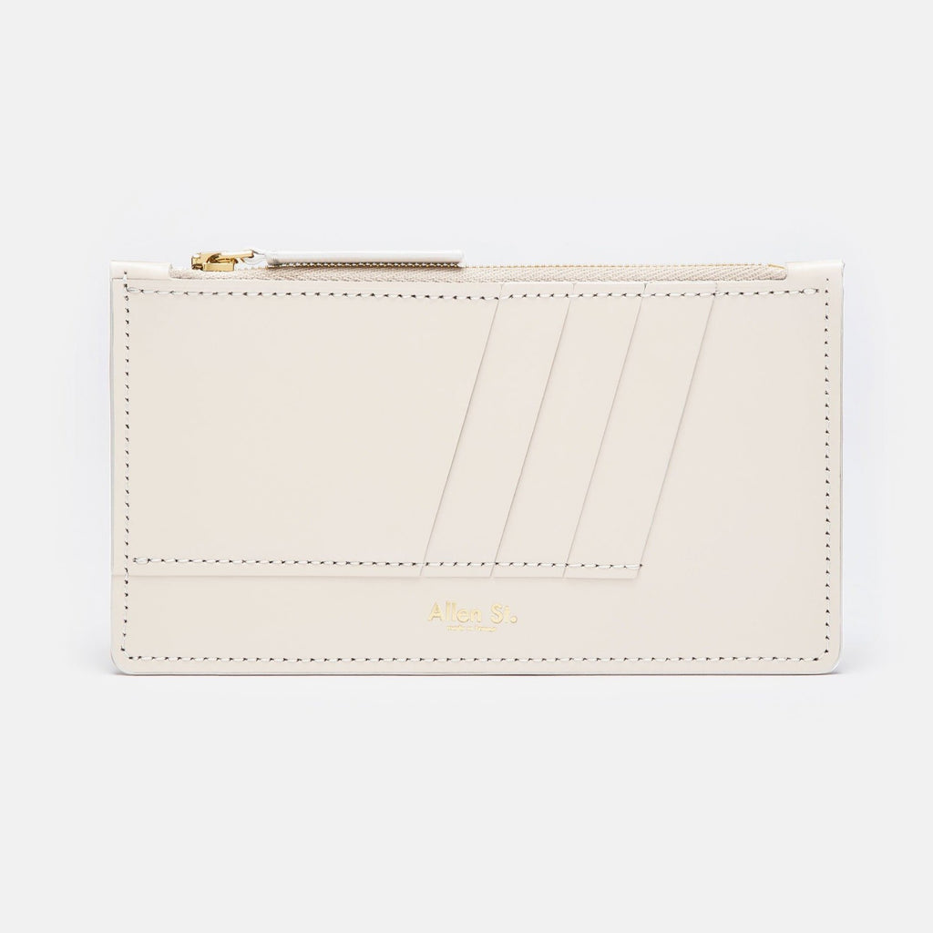 MAGNOLIA - ZIP WALLET - WHITE UPCYCLED LEATHER – Allen St.